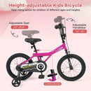 Kids Bike 14-Inch with Removable Training Wheels Pink by LJGDeals