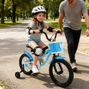 12/14/16 Inch Kids Bike with Training Wheels and Basket Navy Color by LJGDeals