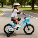 12/14/16 Inch Kids Bike with Training Wheels and Basket Navy Color by LJGDeals