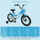 12/14/16 Inch Kids Bike with Training Wheels and Basket Navy Color
