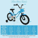 12/14/16 Inch Kids Bike with Training Wheels and Basket Navy Color by LJGDeals