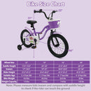 Kids Bike with Training Wheels 12-18 Inch - Purple