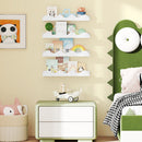Floating Nursery Book Shelves Set of 4 - White Fir Wood by DirectDeals