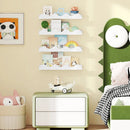 Floating Nursery Book Shelves Set of 4 - White Fir Wood by LJGDeals