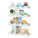 Floating Nursery Book Shelves Set of 4 - White Fir Wood by LJGDeals