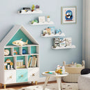 Floating Nursery Book Shelves Set of 4 - White Fir Wood by DirectDeals
