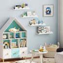 Floating Nursery Book Shelves Set of 4 - White Fir Wood by LJGDeals