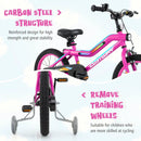 18 Inch LED Lighted Kids Bike with Training Wheels and Headlight for Ages 4-8 Years-18 inches by LJGDeals