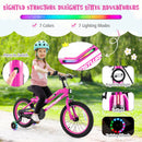 18 Inch LED Lighted Kids Bike with Training Wheels and Headlight for Ages 4-8 Years-18 inches