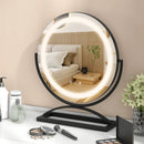16 Inch Round Makeup Vanity Mirror with 3 Color Dimmable LED Lighting by LJGDeals