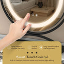 16 Inch Round Makeup Vanity Mirror with 3 Color Dimmable LED Lighting by LJGDeals