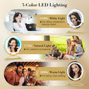 16 Inch Round Makeup Vanity Mirror with 3 Color Dimmable LED Lighting by LJGDeals
