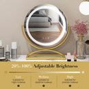 16 Inch Round Makeup Vanity Mirror with 3 Color Dimmable LED Lighting by LJGDeals