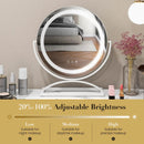 16 Inch Round Makeup Vanity Mirror with 3 Color Dimmable LED Lighting by LJGDeals