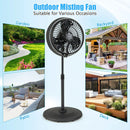 16 Inch Outdoor Misting Fan Oscillating Pedestal Fan with 3 Mist Levels-Black by LJGDeals