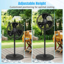 16 Inch Outdoor Misting Fan Oscillating Pedestal Fan with 3 Mist Levels-Black by LJGDeals