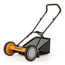 16 Inch Push Lawn Mower with 5 Steel Blades and Grass Catcher Bag