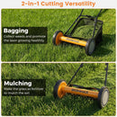 16 Inch Push Lawn Mower with 5 Steel Blades and Grass Catcher Bag by LJGDeals