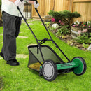 16 Inch Push Lawn Mower with 5 Steel Blades and Grass Catcher Bag by LJGDeals