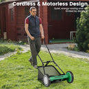 16 Inch Push Lawn Mower with 5 Steel Blades and Grass Catcher Bag by LJGDeals