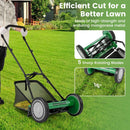 16 Inch Push Lawn Mower with 5 Steel Blades and Grass Catcher Bag by LJGDeals