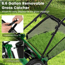 16 Inch Push Lawn Mower with 5 Steel Blades and Grass Catcher Bag by LJGDeals
