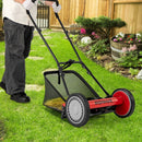 16 Inch Push Lawn Mower with 5 Steel Blades and Grass Catcher Bag by LJGDeals
