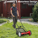 16 Inch Push Lawn Mower with 5 Steel Blades and Grass Catcher Bag by LJGDeals