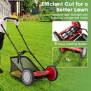 16 Inch Push Lawn Mower with 5 Steel Blades and Grass Catcher Bag by LJGDeals