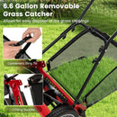 16 Inch Push Lawn Mower with 5 Steel Blades and Grass Catcher Bag by LJGDeals