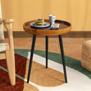 Round Sea Shell End Table with Epoxy Resin Finish by LJGDeals
