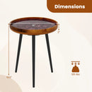 Round Sea Shell End Table with Epoxy Resin Finish by DirectDeals