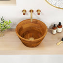 16 Inch Teak Wood Washbasin with Drainage Hole and Smooth Finish by LJGDeals