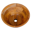 16 Inch Teak Wood Washbasin with Drainage Hole and Smooth Finish by LJGDeals