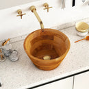 16 Inch Teak Wood Washbasin with Drainage Hole and Smooth Finish by LJGDeals