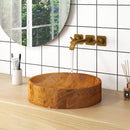 16 Inch Teak Wood Vessel Sink with Rounded Corners by DirectDeals