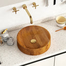 16 Inch Teak Wood Vessel Sink with Rounded Corners by DirectDeals