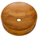 16 Inch Teak Wood Vessel Sink with Rounded Corners by DirectDeals