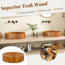 16 Inch Teak Wood Vessel Sink with Rounded Corners by DirectDeals