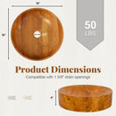 16 Inch Teak Wood Vessel Sink with Rounded Corners by DirectDeals