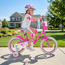 Girls Bike 12-18 Inch with Training Wheels and Front Bag by DirectDeals