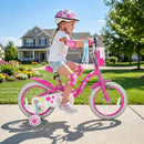 Girls Bike 12-18 Inch with Training Wheels and Front Bag by LJGDeals