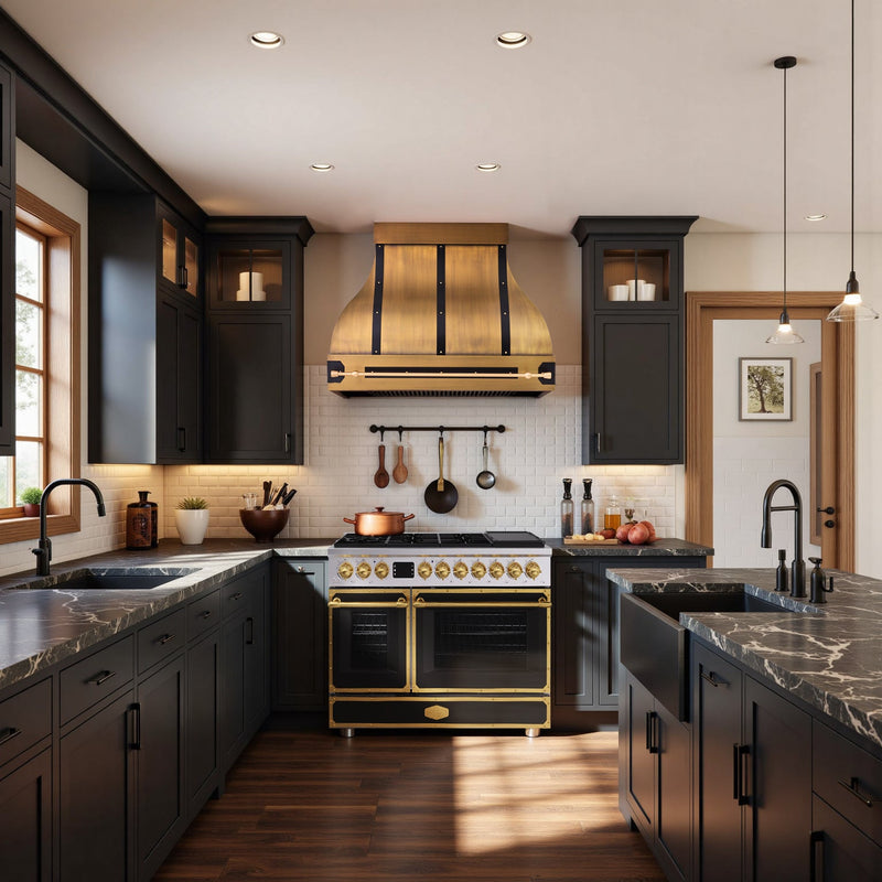 48“ Freestanding Custom Gas Range with 8 Sealed Burners Cooktop, Rapid Convection Oven, Natural Gas/LP Convertible - AK-G48N05A-1