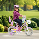 18 Inch Girls Bike Kids Bicycle with Doll Seat and Streamers for Children 4 by LJGDeals