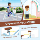 16 Inch Kids Bike with Adjustable Handlebar and Seat for 4-7 Year Old
