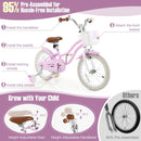 16 Inch Kids Bike with Front Handbrake and 2 Training Wheels-Purple by LJGDeals