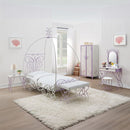 Priya II - Full Bed With Canopy - White & Light Synthetic Leather Rple