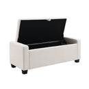 Upholstered Storage Ottoman Bench With Button Tufting And Safety Hinge by HouseOfZazla