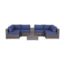 Elegant 4 Person Wicker Patio Seating Set With Cushions And Glass Top Table by HouseOfZazla