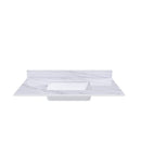 Bianco Carrara Venato Elegant Marble Vanity Top, Bathroom Vanity With Undermount Sink, Sintered Stone by HouseOfZazla